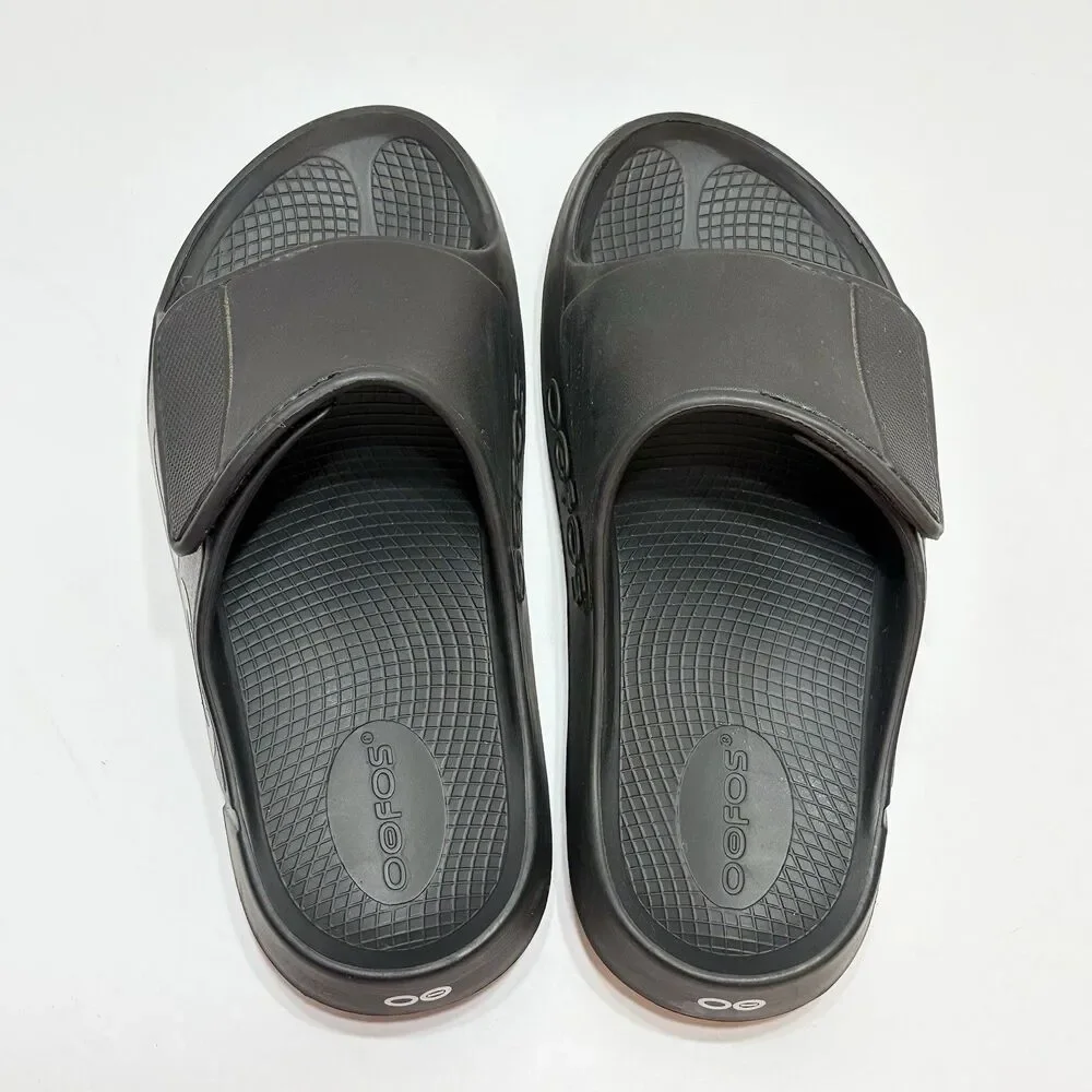 OOFOS OOahh Sport Flex Slides M 7 W 9 Black Comfort Recovery Sandals